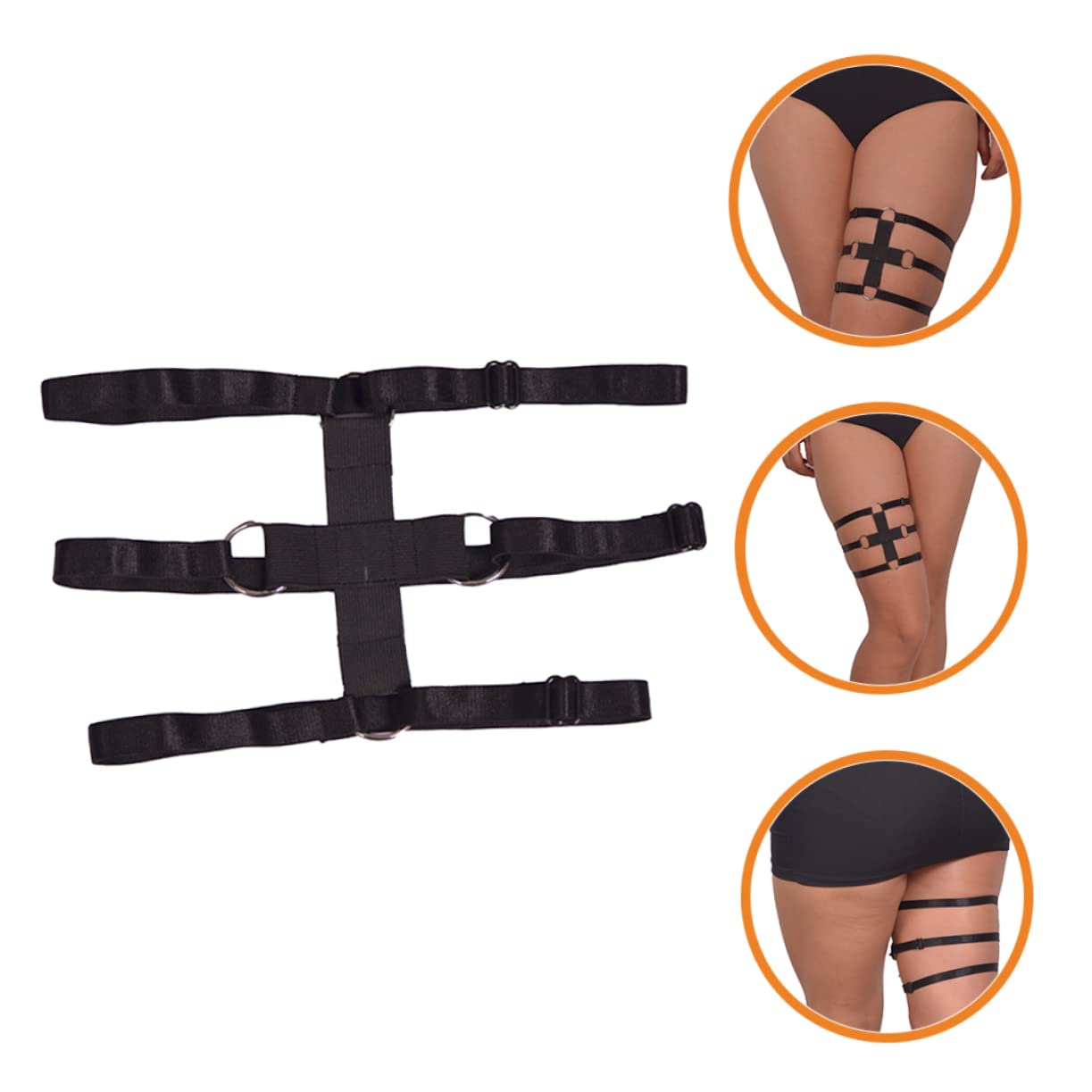 Abaodam 4 Stück Strumpfbandring Strumpfband Oberschenkel Punk-Geschirr Beingurt Modische Strumpfbänder Dessous-käfig Weiblicher Körpergurt Braut Elastisch Polyester Unterwäsche Gürtel