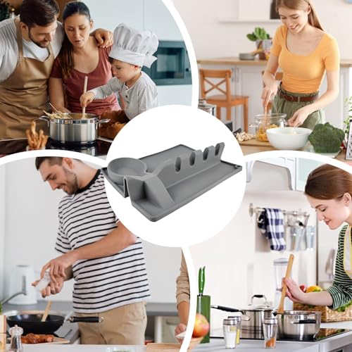 Support de cuillère en silicone et repose-spatule pour plan de travail de cuisine