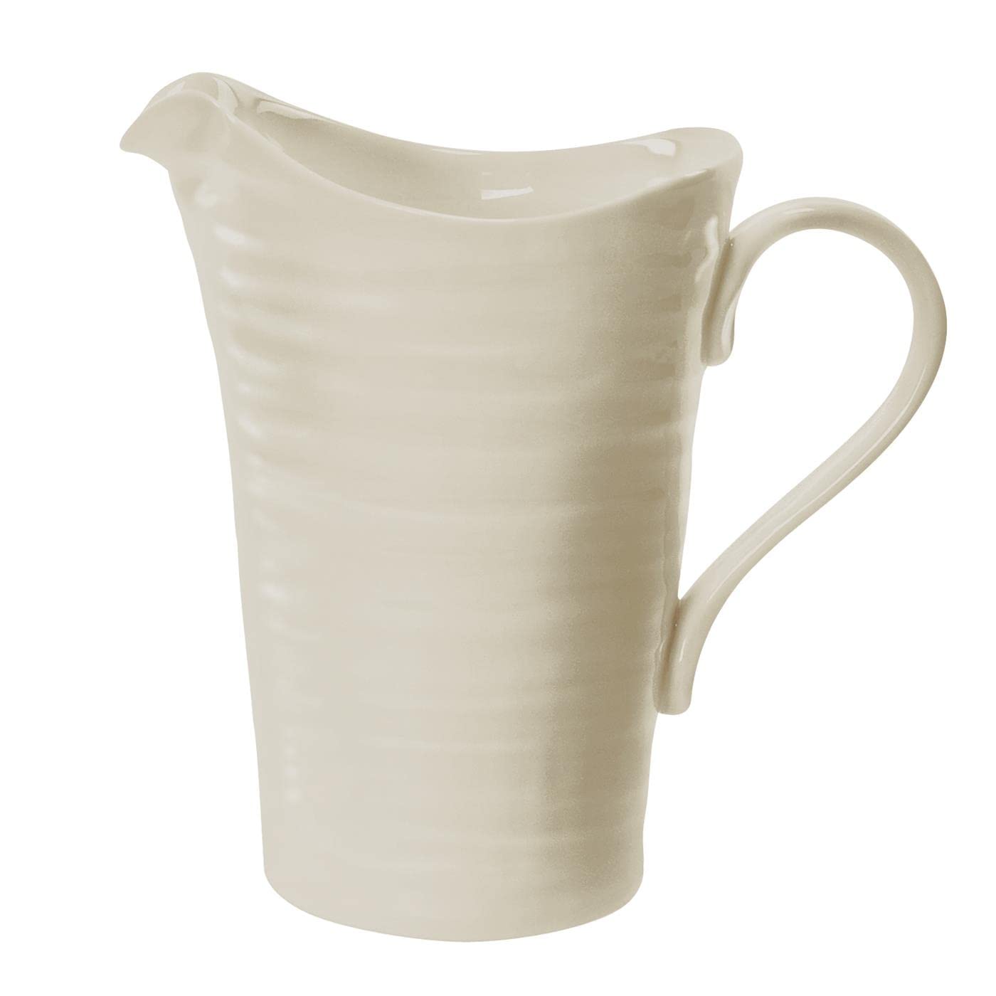 Portmeirion Pebble Sophie Conran Large Pitcher With Handle | 58 Oz Serving Pitcher For Hot Or Cold Beverages | Made From Fine Porcelain | Dishwasher And Microwave Safe