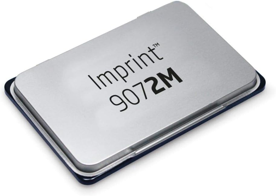 Imprint 9072M Hand Stamp Pad for Daily Needs at Home and Office - 1 Ink Pad Black, Robust Metal Lid, Water-based Ink, Size 11 x 7 cm, Ideal for Hand Stamping