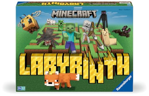 Ravensburger - Labyrinth Minecraft | Jogos para crianças de 7 anos | 2-4 jogadores | labirinto jogo de mesa minecraft | presente para crianças de 7 anos | presente de Natal