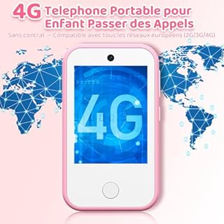 CHAKEYAKE Téléphone pour Enfants 4G Débloqué, Smartphone pour Enfants avec Double Caméra, Écran Tactile HD 2.8", Lecteur MP3, Lampe Torche, Jeux Éducatifs, Cadeau pour Garçons Et Filles 3-12 Ans