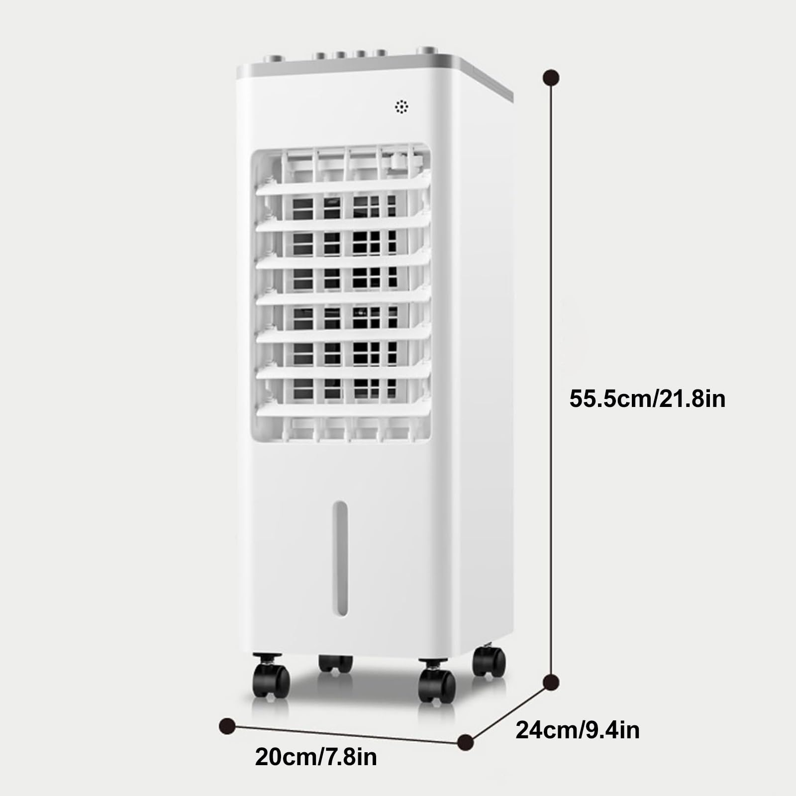 Raffrescatore D'aria 3 in 1 con Ventilatore Serbatoio 6L Telecomando 3 Velocità Timer 7,5H Ruote 360° Raffreddamento Silenzioso per Camera Ufficio Soggiorno