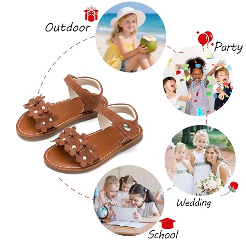 Image of PHIRAMIN Toddler Flower Girl Sandals - Girl Dress Shoes Toddler Little Kid Wedding Party