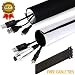 New 69" Premium Cable Management Sleeve Set - 5.3" Width Fully Adjustable Black & White Neoprene Cable Sleeve - Cable Organizer - Cable Cover - for PC, TV, Office and Home