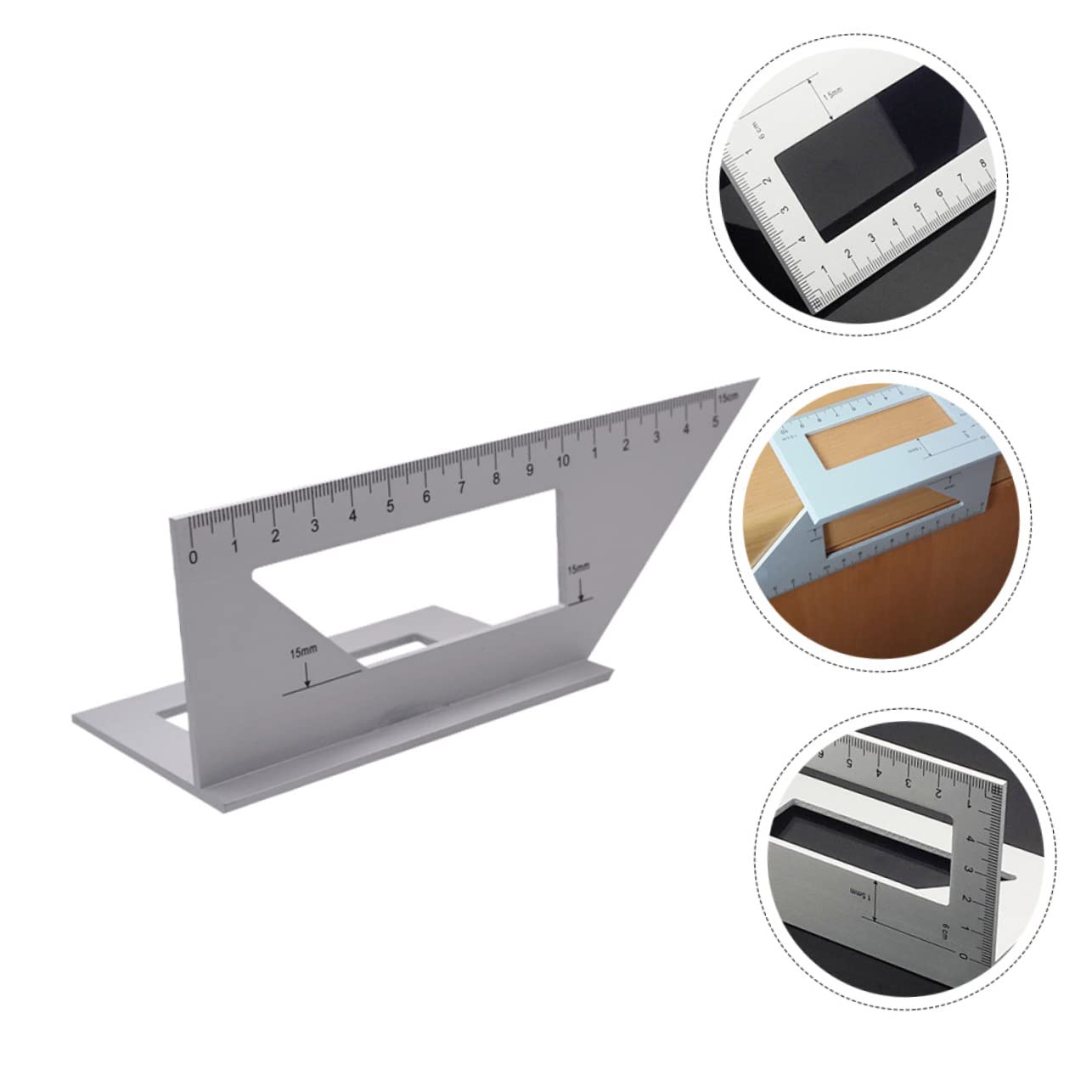 SEWACC 45/90 Degree Angle Measurement Tool Aluminum Alloy Scribing Ruler Vertical t Ruler Woodworking Gauge