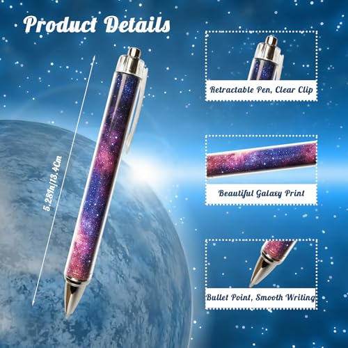 Set de 8 bolígrafos gel Galaxy tinta negra 0.5mm miniatura 2