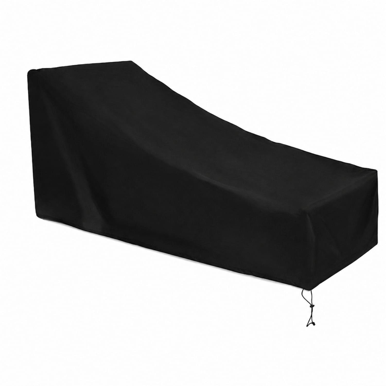 Shielding Chaise Lounge Cover Dustproof Patio Chair Cover with Drawstring Waterproof High-Density for Homeowners, Poolside, Garden, Backyard, Black, 200x70x40-80cm-image-39