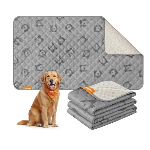 Feandrea Couverture Chien Imperméable, Lavable, 135 x 76 cm, Housse de Protection pour Canapé, Font Antidérapant, Conception Matelassé, Gris Tourterelle...