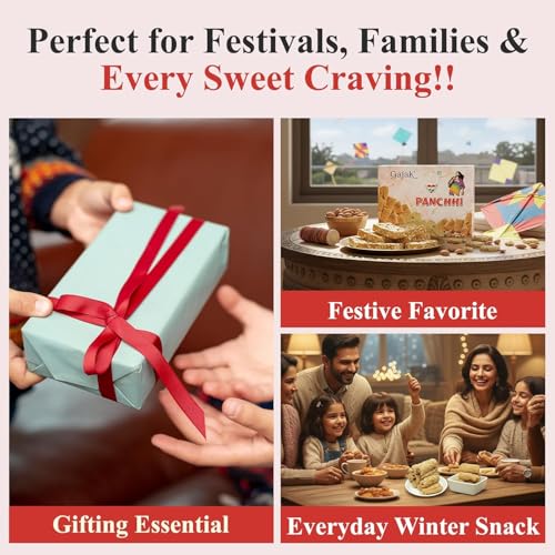 Image of Panchhi Kutema Roll Gur Gajak 250g - Traditional Agra Gazak (Since 1926), Gajak Roll Made with Sesame Seeds, Gur & Dry Fruits|Crispy Tilkut Chikki, Healthy Jaggery Sweet for Winter, Festival & Gift