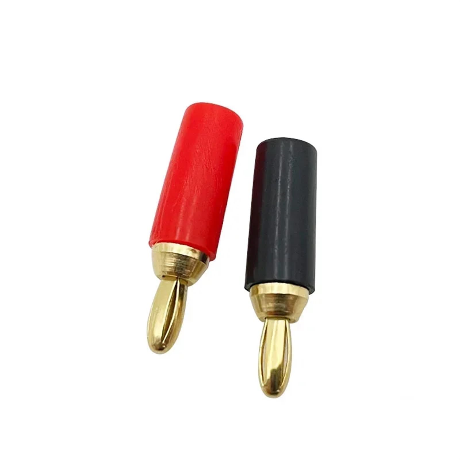 Fiches Banane 2.5mm, 20 pièces, câble de Haut-Parleur, Broche de Fil, connecteurs Banane en cuivre Pur plaqué Or(10 Red 10 Black)