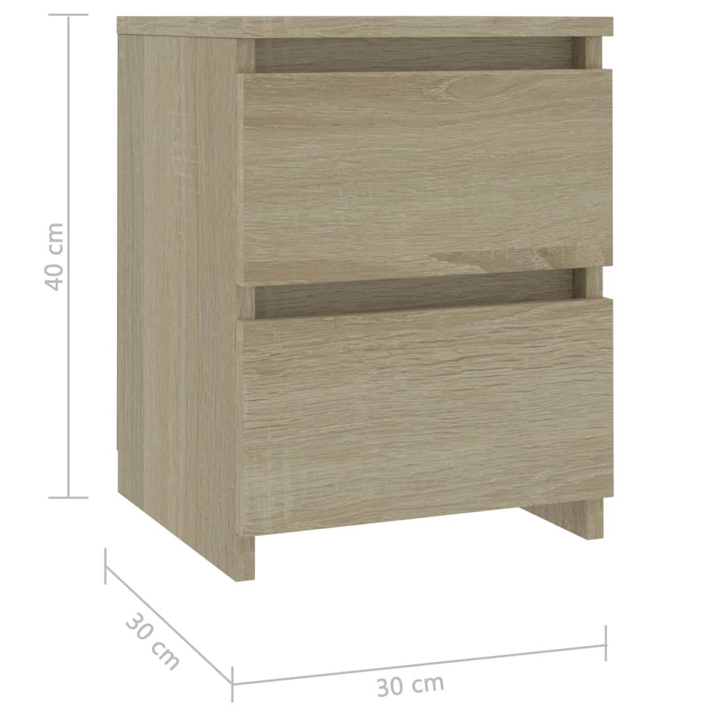 vidaXL Tables de Chevet 2 pcs, Armoire de Lit, Table de Nuit, Meuble de Chambre à Coucher Maison Intérieur, Moderne, Chêne Sonoma Bois d’Ingénierie