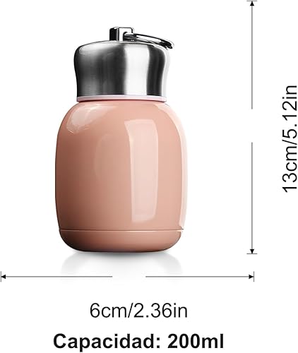 Miniatura 5 de Mini botella de agua de acero inoxidable de 7 onzas, pequeña botella de agua aislada al vacío, a prueba de fugas, botella de agua fría y caliente