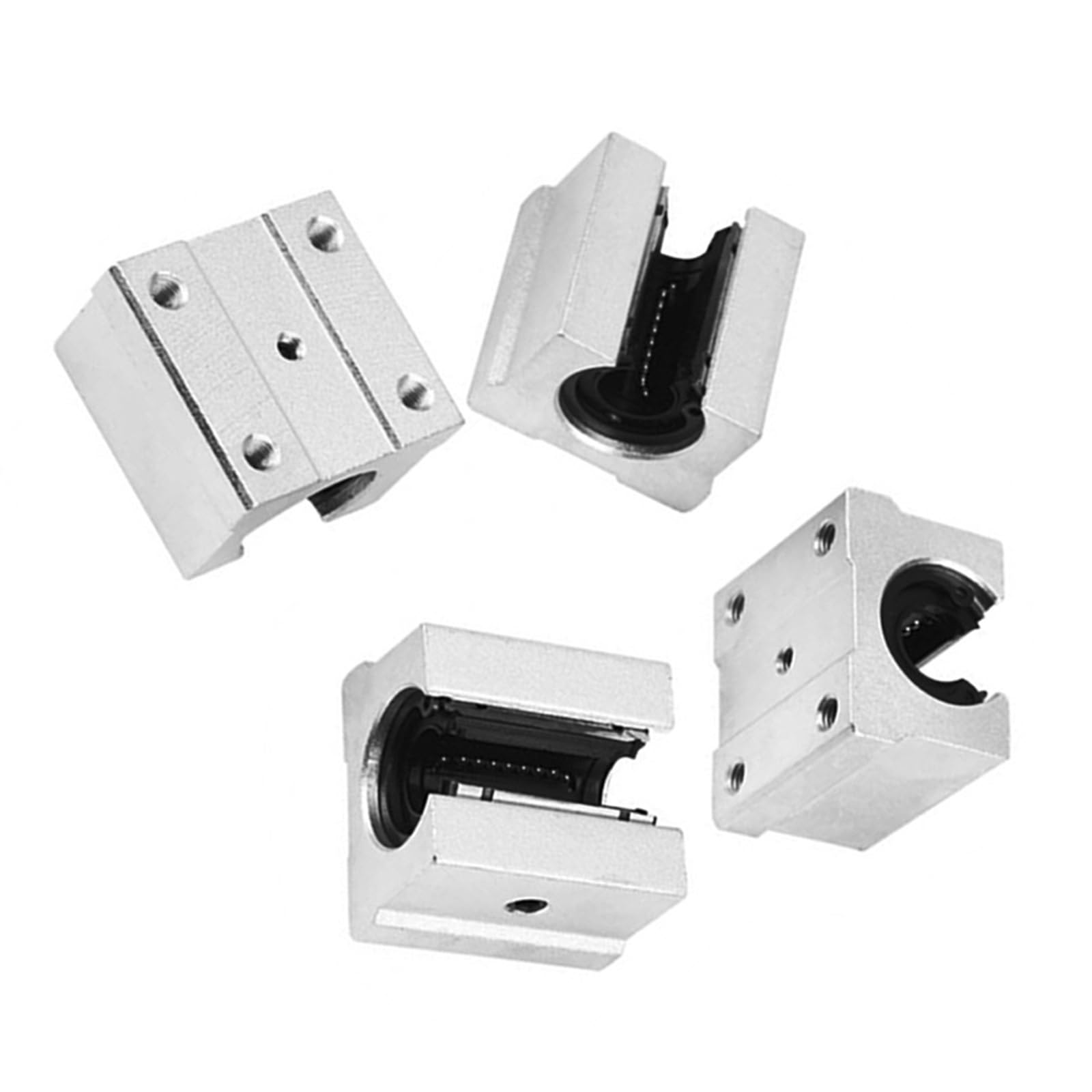 Rodamiento de Bloque de Almohada, Bloque deslizante de rodamiento de movimiento lineal abierto serie SBR, soporte de riel de aluminio, varios tamaños(SBR16UU)