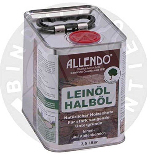 Leinöl - Halböl 2,5 Liter Dose inkl. ein Pinsel von E-Com24
