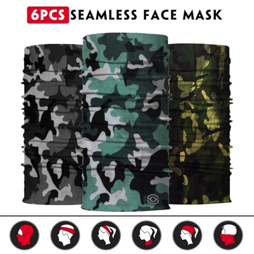 Image of Neck Gaiter for Men Women Headwear Bandana Head Wrap Face Scarf Mask Cover Warmer Balaclava-Seamless & Versatile
