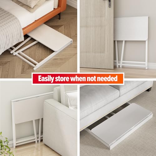 Bureau d'ordinateur pliable facile à assembler avec plateau bois pour petit espace