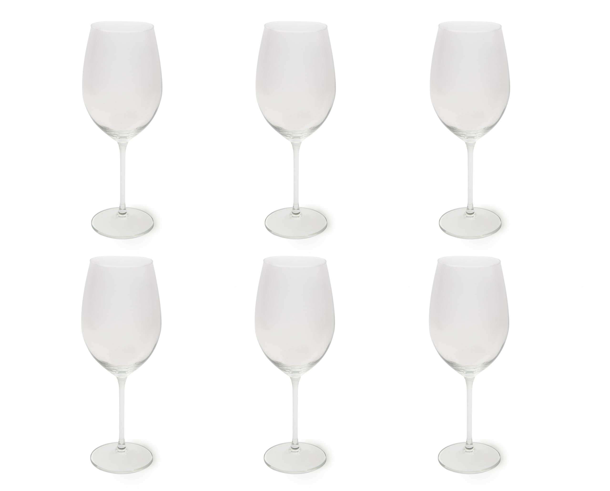 Excelsa Bardolino - Juego de 6 copas de vino de cristal, 540 ml, tallo largo