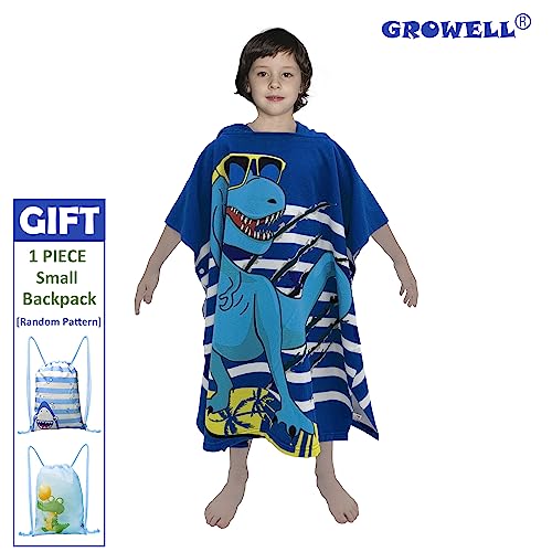 Growell Hooded Kids Beach Towels - Toddler Bath Towel Girls Boys Swim Cover-Ups For Ages 4 To 10 Kids Pool Towels Quick Dry Lightweight Soft Microfiber Poncho 30X30 With Bag thumb #1