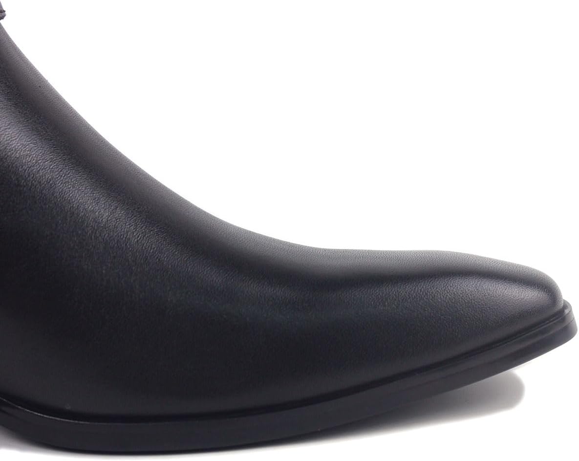 OSSTONE Dress Boot Men Designer Leather Chelsea Boots Casual Heel Shoes Zipper-up OS-JY002-US - Image 7