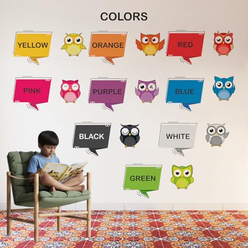 Image of StickMe 'Colours Names Cute Birds Color Baby Kids Learning Education Nursery Pre School Kinder Garden Colorful Wall Sticker'(Multi Colour, Vinyl) (Standard Large - 190 x 130 cm)
