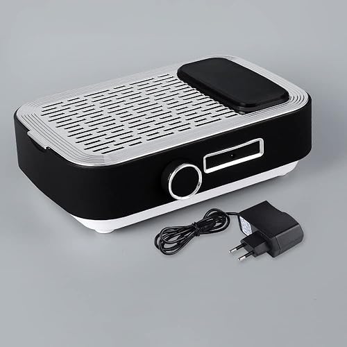 Miniatura 6 de Colector de polvo de uñas de 80 W, negro, colector de polvo de ventilador de uñas recargable, colector de polvo de ventilación de uñas para estudio,