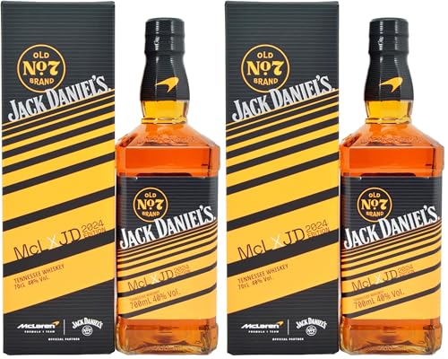 Jack Daniel's Tennessee Whiskey Old No.7 70cl - Botella y Caja de Edición de McLaren 2024. 40% Volumen Alcohol (Paquete de 2)