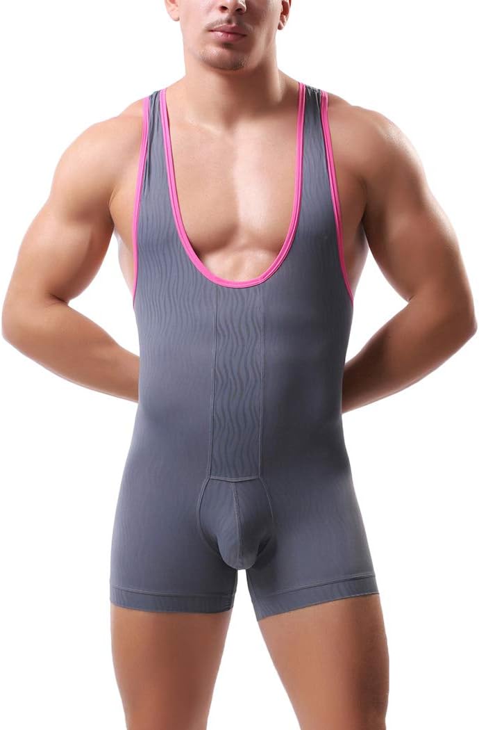 sandbank Men American Flag Wrestling Singlet Jockstrap Bodysuit Active Underwear