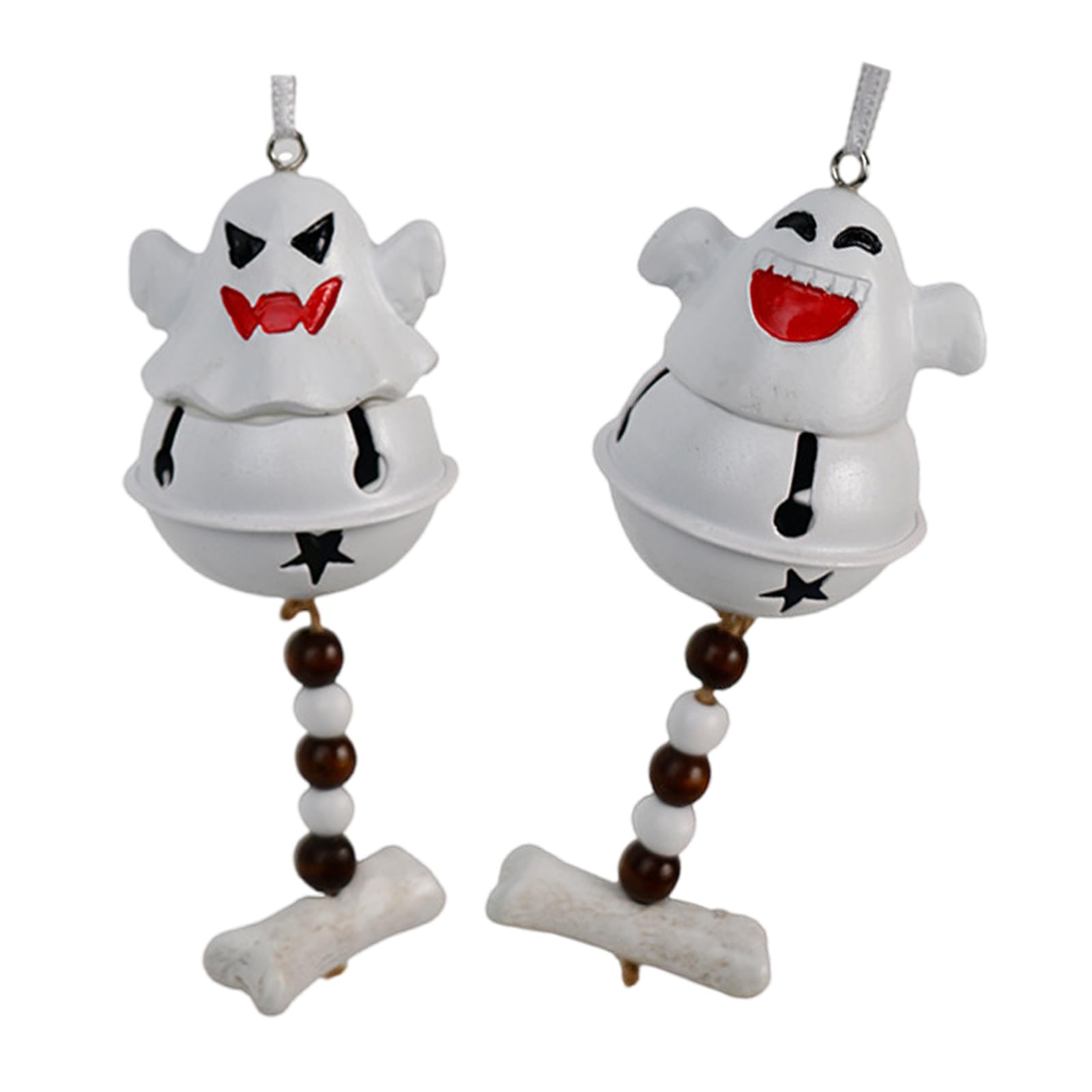 Jazuaiao 1 Ghostly Bells Resin Wall Hanging Shatterproof Halloween Decor with Charm & Easy Hook Installation Specter Party Supplies