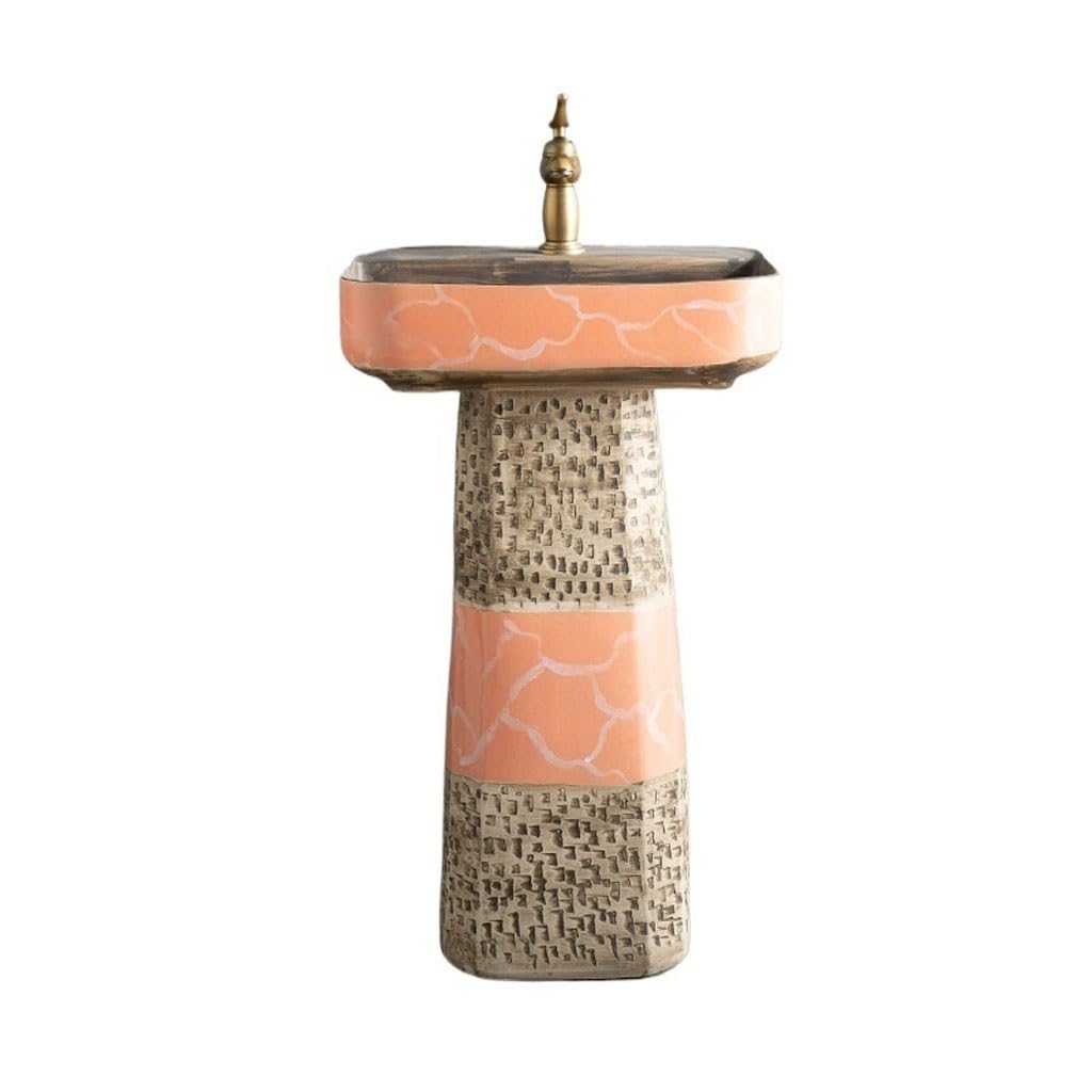 Bathroom Sink Outdoor Courtyard Wash Basin for Small Apartment Bathroom Column Wash Basin Pedestal Basin Bathroom Vanity