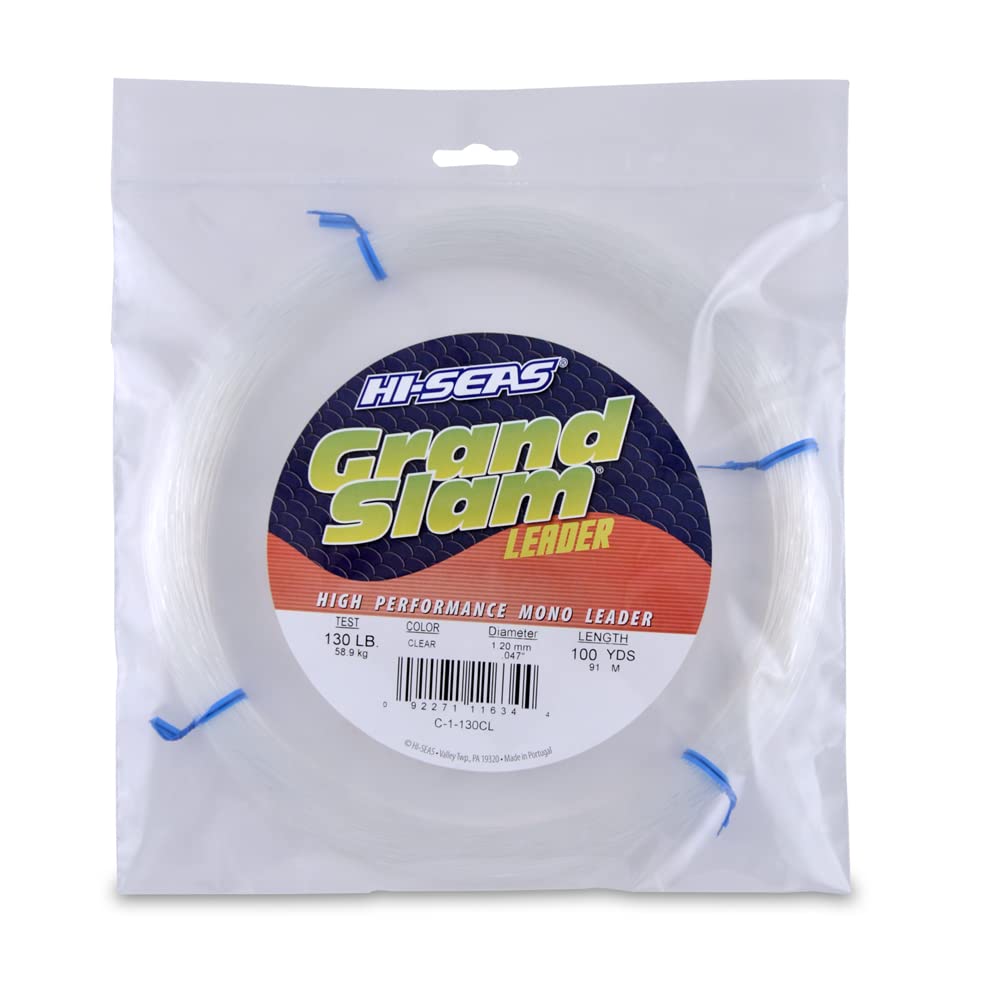 HI-SEAS Grand Slam Monofilament Fishing Leader - Superior Strong Clear Black, for Freshwater &amp; Saltwater Big Game Bottom Fishing, Trolling