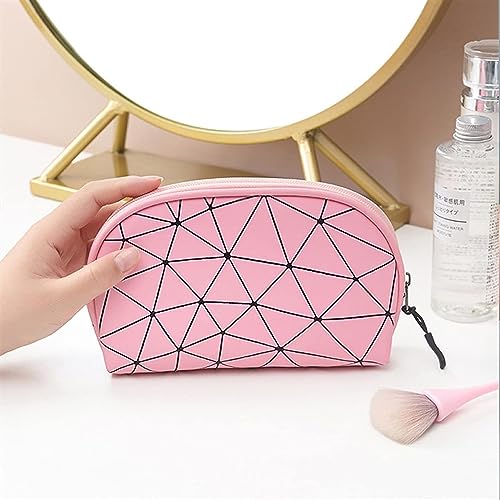 Image of House of Quirk Makeup Handy Bag Travel Cosmetic Organizer Bag Large Zipper Pouch Toiletry Bag for Women (Silver)