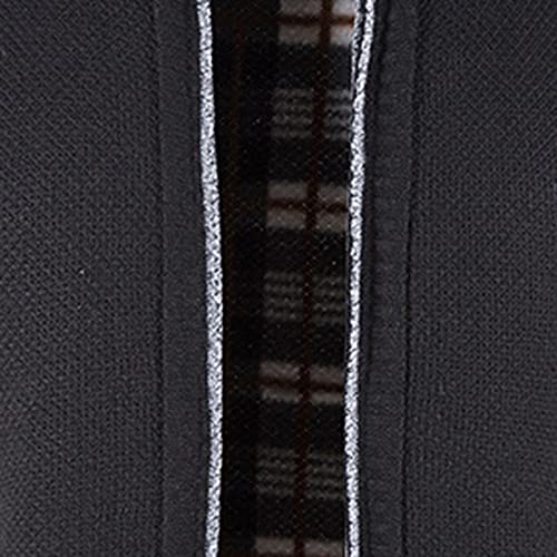 Men's Casual Plaid Sleeveless Vest Zipper Fly Stand Collar Tops Sweater Cardigan Men Casual Button Sweater (Black, Xxxl) #TOP5