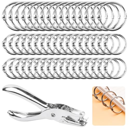 Annickee Anneaux de Reliure 15mm 20mm, Lot de 120 Métalliques Articulés de Reliure Anneau de...