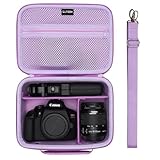 Camera Case Compatible with Canon EOS Rebel T7/R50/R6 Mark II/R100/R50 V/T6/R8/R10/R5 Mark II/RP/R7/5D Mark IV/SL3/R5/T100 DSLR SLR Camera, Len and Tripod with 4 Dividers and Shoulder Strap, Purple