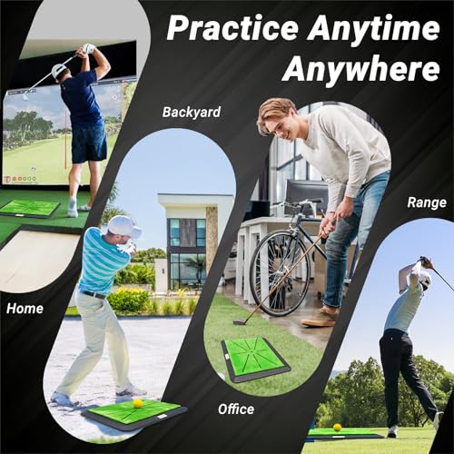 image for LYDARZ Golf Hitting Mat with Divot Board, Real-Time Swing Feedback Tra