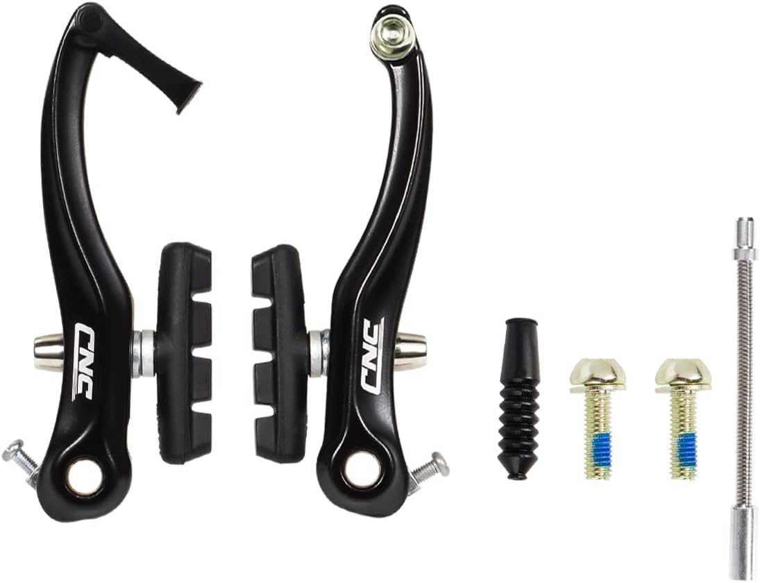 CNC V Brake Set, Bicycle Linear Pull V Brakes for Front/Rear Wheel, Long Arm 110mm, Black …