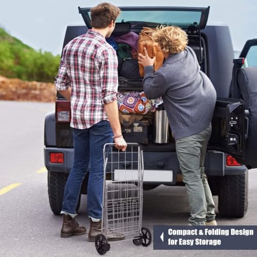 Image of Foldable Shopping Trolley with Wheels (MOQ :- 2 Pc)