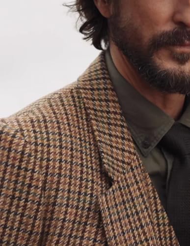 3 Pieces Men's Suit Houndstooth Slim Tuxedo Groom Wedding Suit Winter Vintage Jacket Vest Set Dogstooth Outfits4