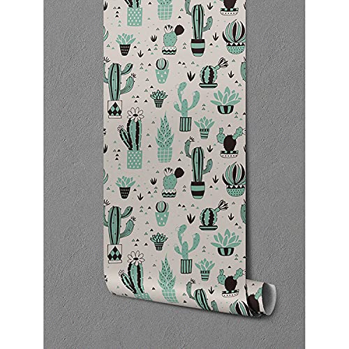 Papier peint cactus Coloray pour masquer les imperfections murales du salon - 5