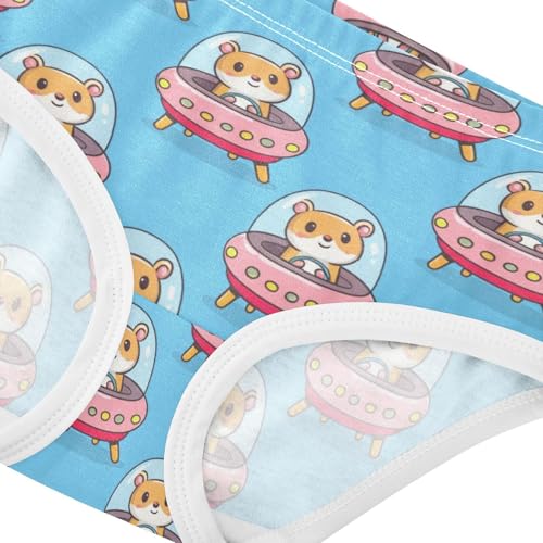 Joisal Cute Hamsters Spaceships Little Girl Panties Toddler Girls Underwear Cotton Cartoon Briefs Girls Undies 2t4