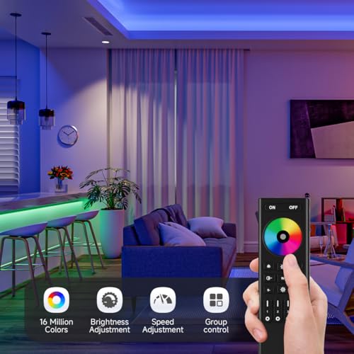 Image of SEZO 2.4G RF RGB Controller Kit C03RF Controller & RC03RFB 4-Zone Wireless Remote Control Group Control Multiple Color Modes for 5050 FCOB RGB LED Strips