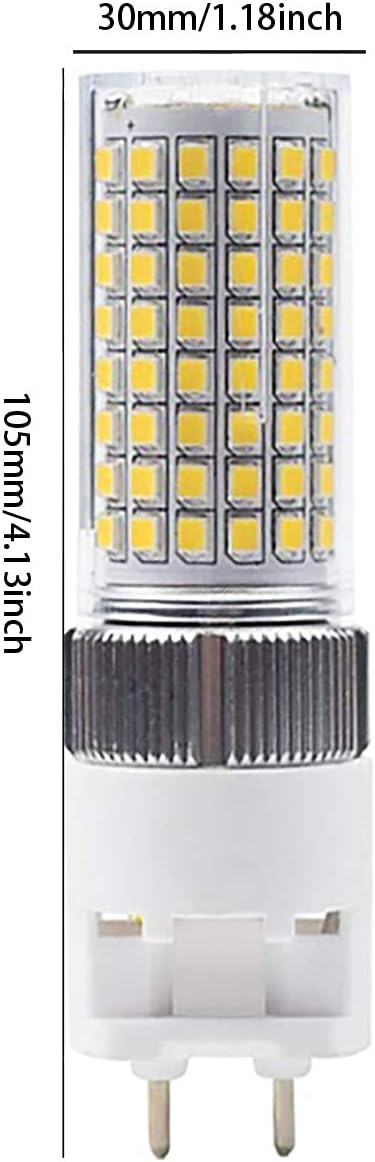 G12 25W LED Light Bulb Bi-Pin Base Corn Bulbs 2 Pack G12 Ceramic Landscape Lamp 200W G12 T6 Metal Halide Light Bulb Equivalent for Ceiling Fan Wall Lamp Desk Lamp 3000K Warm White AC100V-277V 2 Pack