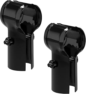 Fence End T Clamp 1-5/8" x 1-5/8", Chain Link Fence Rail T Clamp, Panel T Clamp for 1-5/8" OD Pipe, Black Powder Coated, Bolts & Nuts Included, 2 PCS