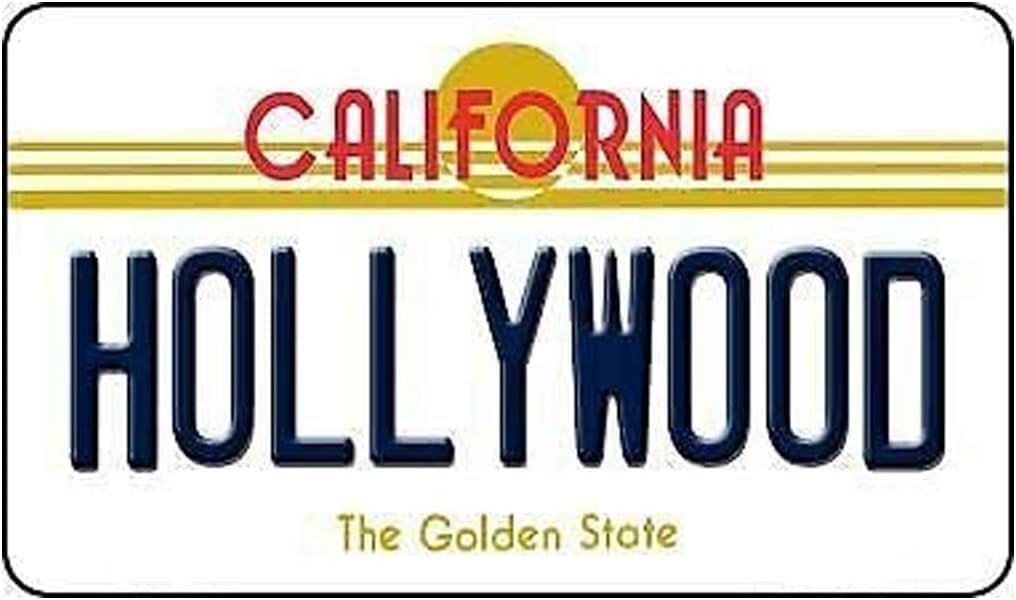 Ingzzaac Metalsigna4208 Hollywood California State License Plate License Plate Sign 6X12 Inches