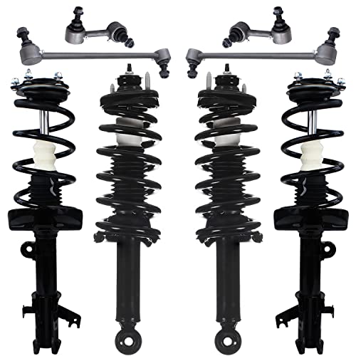 Detroit Axle - FWD 8pc Struts Shock Absorbers Sway Bars for 2012 2013 2014 Honda CR-V, Front and Rear Struts with Coil Spring Stabilizer Sway Bar Links Replacement Suspension Kit