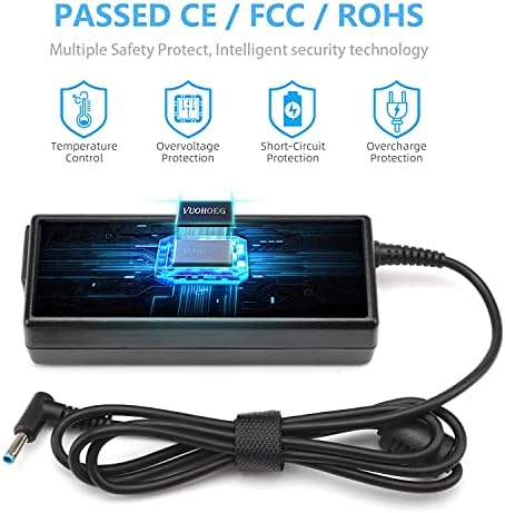 90W Laptop Charger for HP 250-G7 250-G6 G5 G4 350-G2, EliteBook 820 830 840 850, ProBook 430 440 450 G3 G4 G5 G6 G7, HP Chromebook 11 14 Compatible With 65W/45W AC Adapter Power Supply 4.5x 3mm