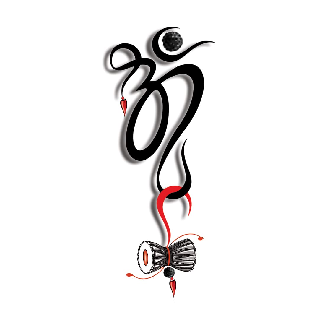 Temporary Tattoowala Mahadev Om with Rudrakhsha Temporary Tattoo For Male and Female Tattoo sticker 1