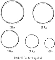 Vista 3 de Selizo 200Pcs Split Key Rings Bulk for Keychain and Crafts (5 Size)