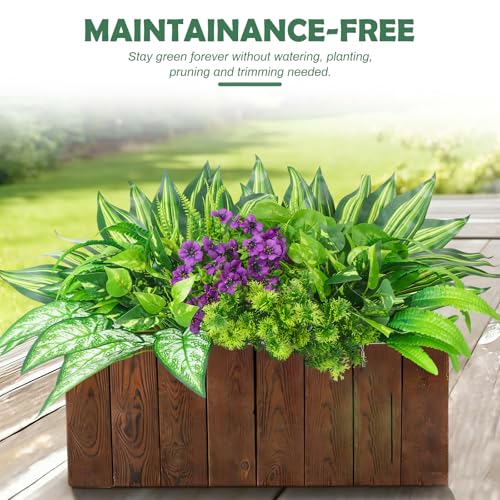 14Bündel Kunstpflanze Outdoor Künstliche Pflanzen Außen Grünpflanzen Plastikpflanzen Wetterfest Künstliche Blumen UV-beständig Künstliche Boston Farn Realistische für Balkon Garten Balkonkästen Deko